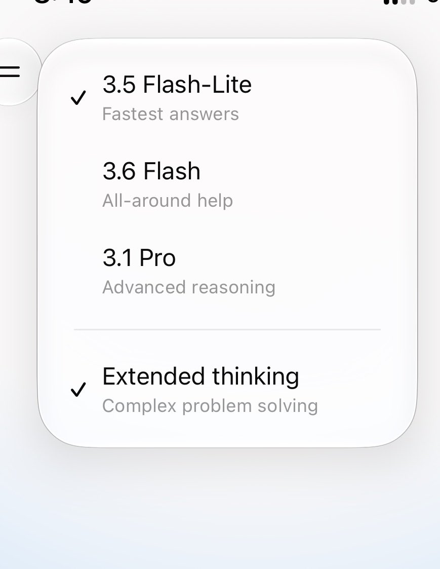 LeEauvk's tweet photo. Gemini is a mess, the models which are available in the app are not even the previous versions https://t.co/yVKnTFiZp9