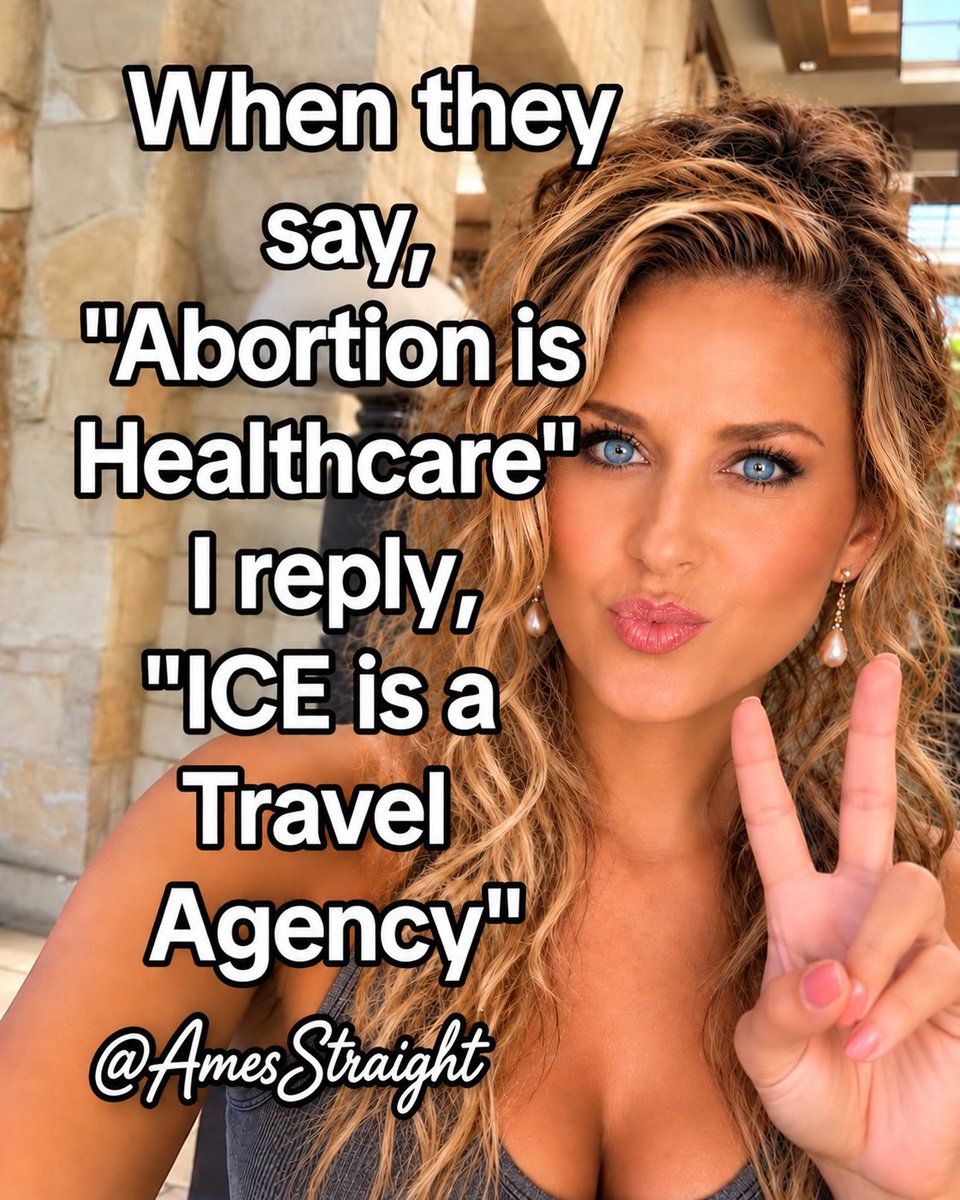 AmesStraight's tweet photo. Apparently we’re redefining words now. 😂

“Abortion is healthcare.”

Okay… then I guess ICE is a travel agency. ✈️🇺🇸

They handle the paperwork, arrange the transportation, and even make sure you get all the way home. 😂

See? Anything can sound nicer when you give it the right label.