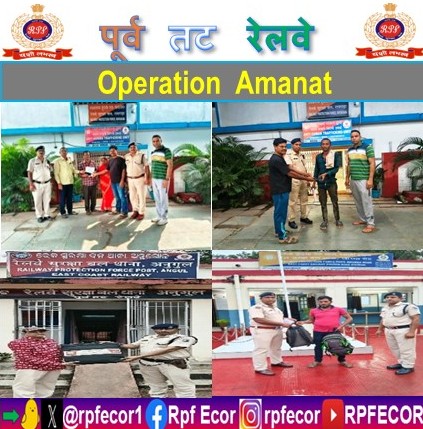 rpfecor1's tweet photo. "Keep your luggage with you! RPF/East Coast Railway retrieves passenger belongings worth ₹.38,000/- across East Coast Railway and reunites with their actual claimants on 26th September2026.
#OperationAmanat @RPF_INDIA 
#RecoveredAndReturn https://t.co/FavHVJnOUa
