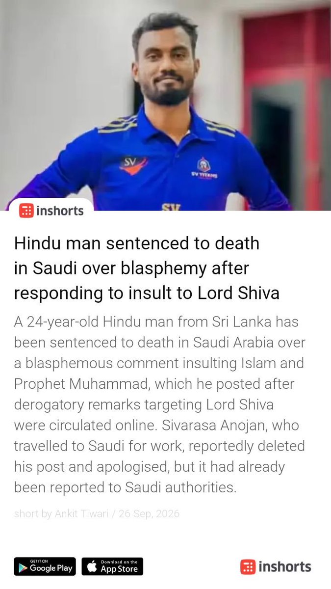 kumarss8's tweet photo. @KSAmofaEN this is not fair, you never punish the people who disrespect to Hindi God and godess. Why didn't you take action on muslims who insults Lord Shiva....#savesiarasa https://t.co/FL3vCrZd9k