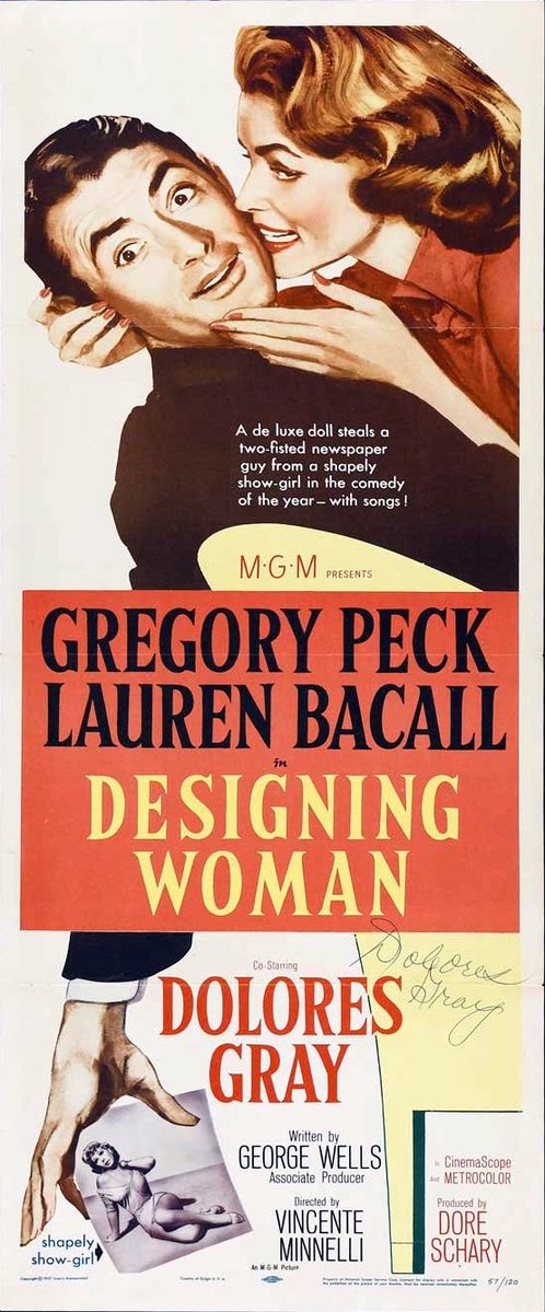 TCMComingUp's tweet photo. #ComingUpOnTCM
DESIGNING WOMAN (1957) Gregory Peck, Lauren Bacall, Dolores Gray
Dir.: Vincente Minnelli 5:00 AM PT
A sportswriter and a fashion designer have a lot of adjusting to do when they marry.
1h 58m | Romantic Comedy | TV-G
#TCM #TCMParty https://t.co/nb0jDqTbO0
