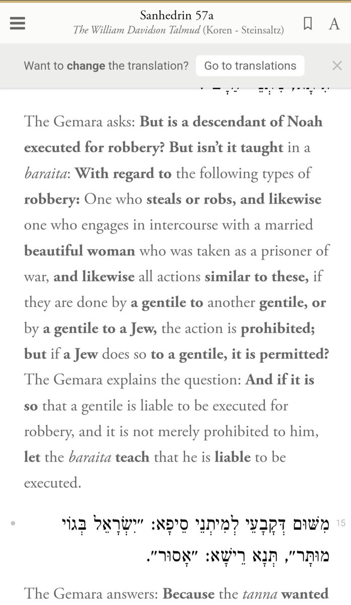 firasmodad's tweet photo. Per the Talmud, a Jew is not liable for killing a gentile. A Jew is also prohibited from saving a gentile's life unless it benefits Jews.

Rabbinic Judaism is insane, and is unrelated to Christianity, or even to an honest reading of the Old Testament. https://t.co/c3HiXNfivA