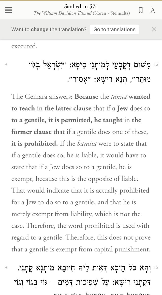 firasmodad's tweet photo. Per the Talmud, a Jew is not liable for killing a gentile. A Jew is also prohibited from saving a gentile's life unless it benefits Jews.

Rabbinic Judaism is insane, and is unrelated to Christianity, or even to an honest reading of the Old Testament. https://t.co/c3HiXNfivA