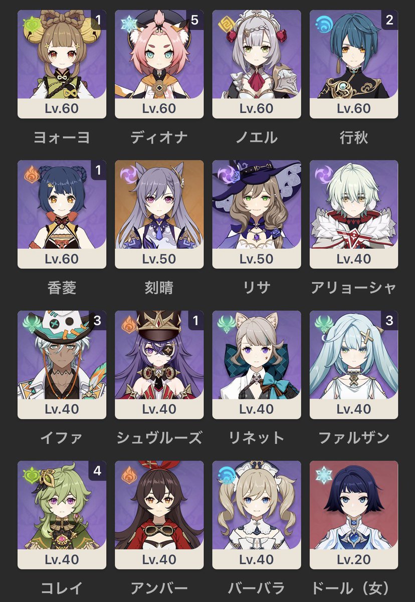 zid0s's tweet photo. #原神の所持キャラ晒す見た人も 
1パ：兹白・イルーガ・コロンビーナ・リンネア
2パ：瑞希・ヴォジャ・氷旅人・七七
で螺旋回してるんだけど他におすすめパーティとかあったら教えてください😭😭

ちなみに探索パはヴァレサ・シロネン・リンネア・ヴォジャです（なぜ）これもおすすめあったら教えて https://t.co/Whkxn6do07