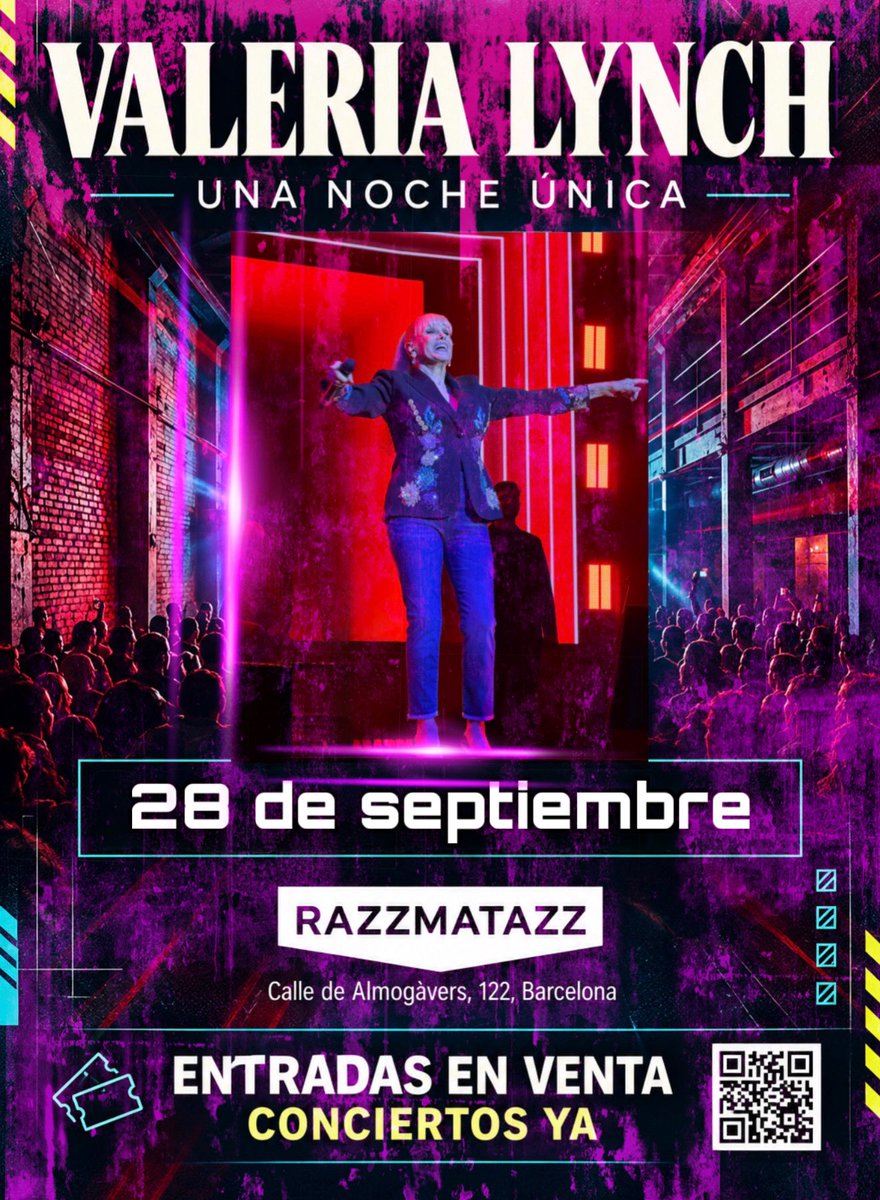 clubdeamigosVL's tweet photo. ✨ ¡FALTA 1 DÍA! ✨

Mañana, @valerialynch se presentará por primera vez en Barcelona 🇪🇸
Todos sus grandes éxitos y sus nuevos temas.🎶Artista invitado Mariano Martínez.Un show único,el que tanto estabas esperando!
📍 Razzmatazz · Barcelona
🎟️ Entradas en venta por Conciertos Ya https://t.co/jkgJFiKaqY