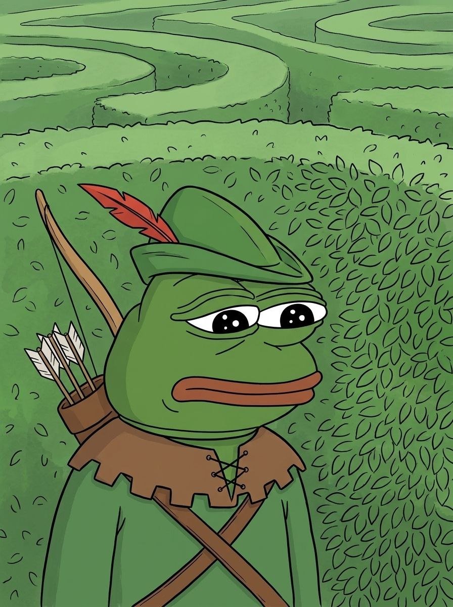 RobinPepeCoin's tweet photo. Every wall is green and so is he, which is not helping https://t.co/1KAGQOik2A