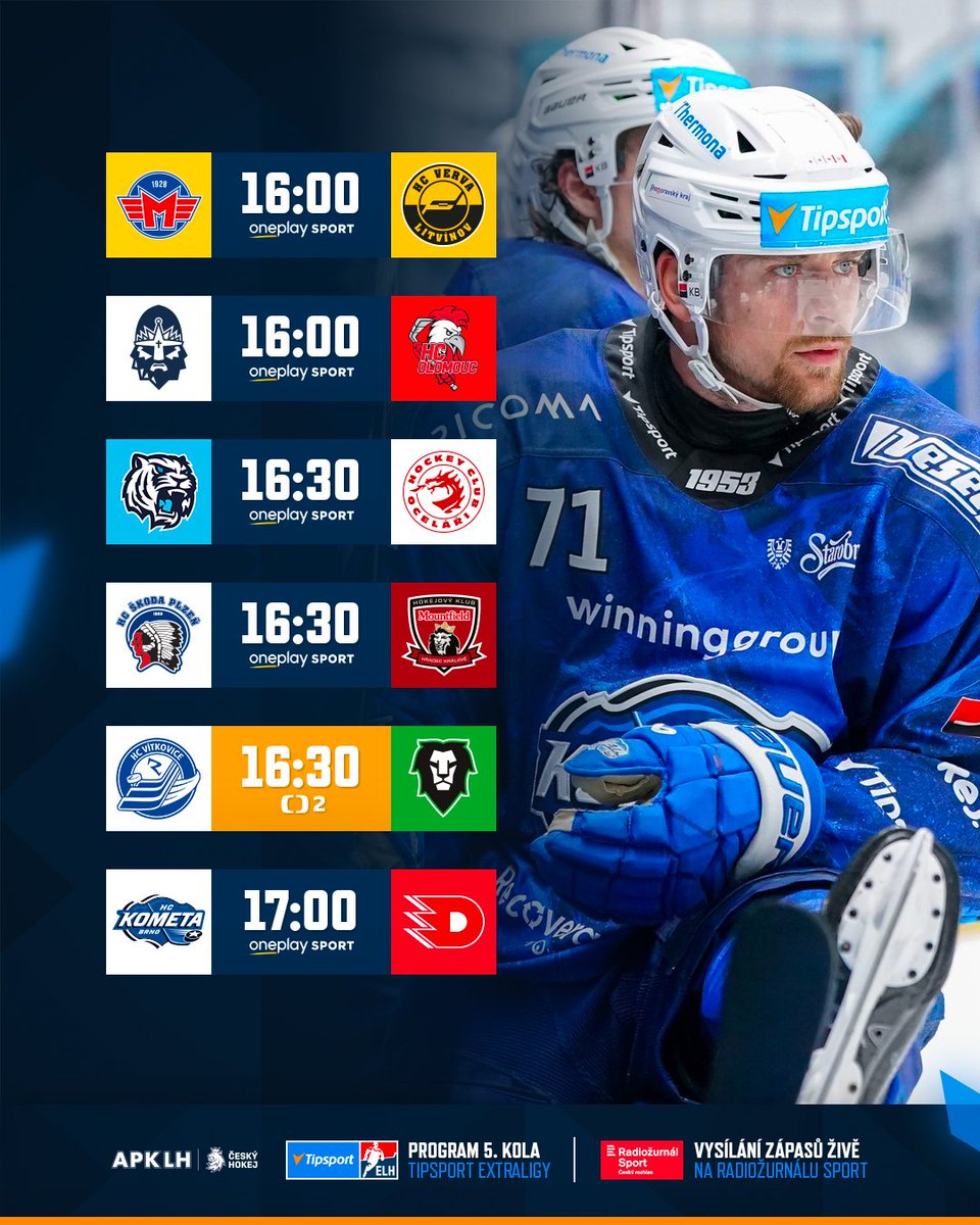 telhcz's tweet photo. Pardubice v Brně, první body pro Vítkovice? 👀 Jaký nedělní zápas bude pod vaším drobnohledem? 🏒
📲 https://t.co/asmoN789yU
📸 Caroline Elizabeth Zalud
#TELH | #programtelh https://t.co/ScQrcXuu2q