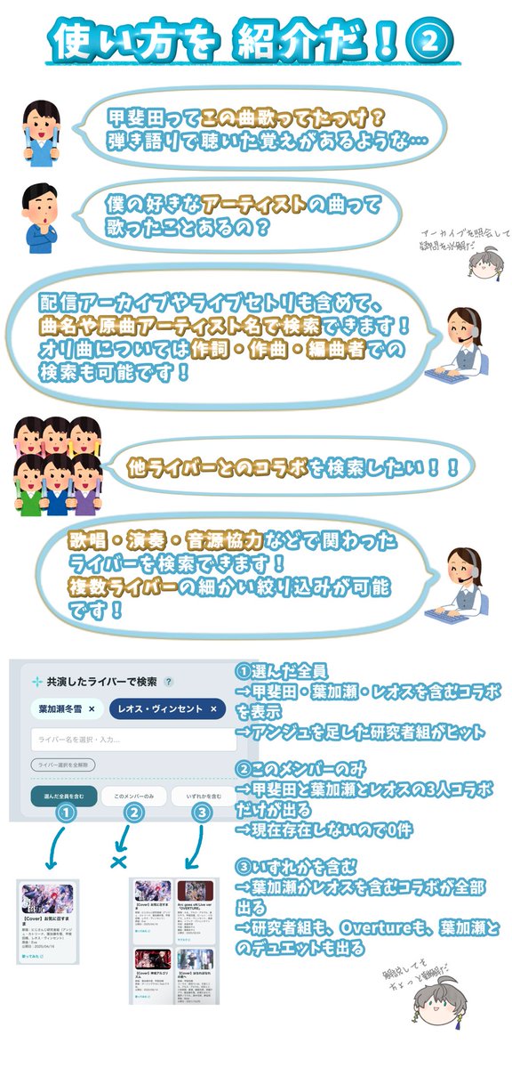 pypny_P's tweet photo. 【改良】甲斐田晴の楽曲検索 非公式ファンサイト『甲斐田の曲を紹介だ！』
https://t.co/uCGyOd570M

🆕配信やライブセトリも含めて検索可！
弾き語り・歌唱のみ・演奏のみ等、細かく探せます
🆕PWA対応

「この機会に1曲聴いてみようかな」
「あのアーカイブどこだっけ？」
の助けになれば幸いです！ https://t.co/iY8FA5LEcz