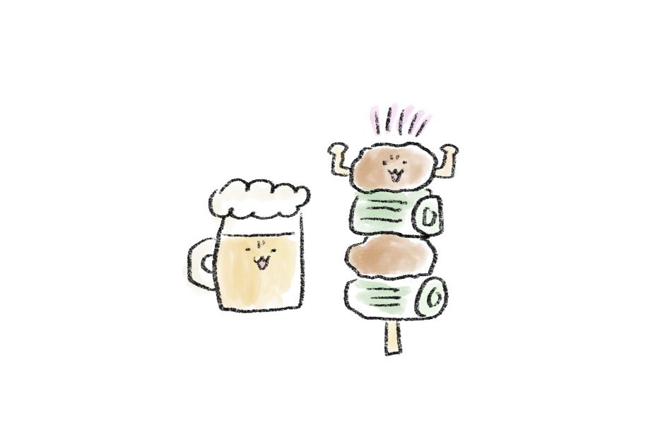 po_pu_bu's tweet photo. 明日からもファイトだよ〜💪🍺（焼き鳥ver）
#ゆるい絵 #ゆるいイラスト #イラスト #OC #創作 #絵描きさんと繋がりたい #illustration‌‌ https://t.co/qukm5N14lZ