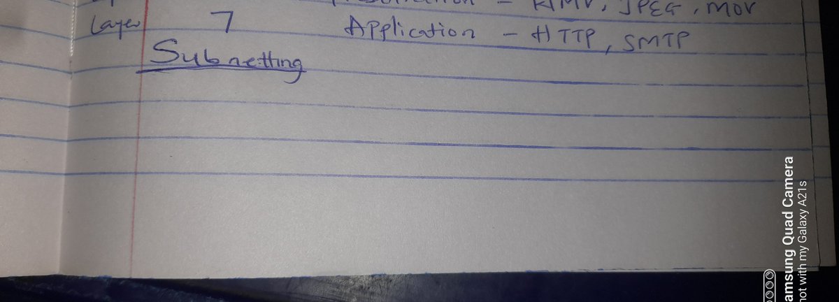 Obi_adiromma's tweet photo. Holy rant: Subnetting.

I am watching 12 hours of The Cyber Mentor.

I have a whole cheat sheet with /1 to /32.
I know you subtract 2. I know Network ID is first, Broadcast is last.

Do I understand subnetting? No.

See my book? Look. SUBNET. Empty. Just like my brain. https://t.co/w2WZpB6bxC