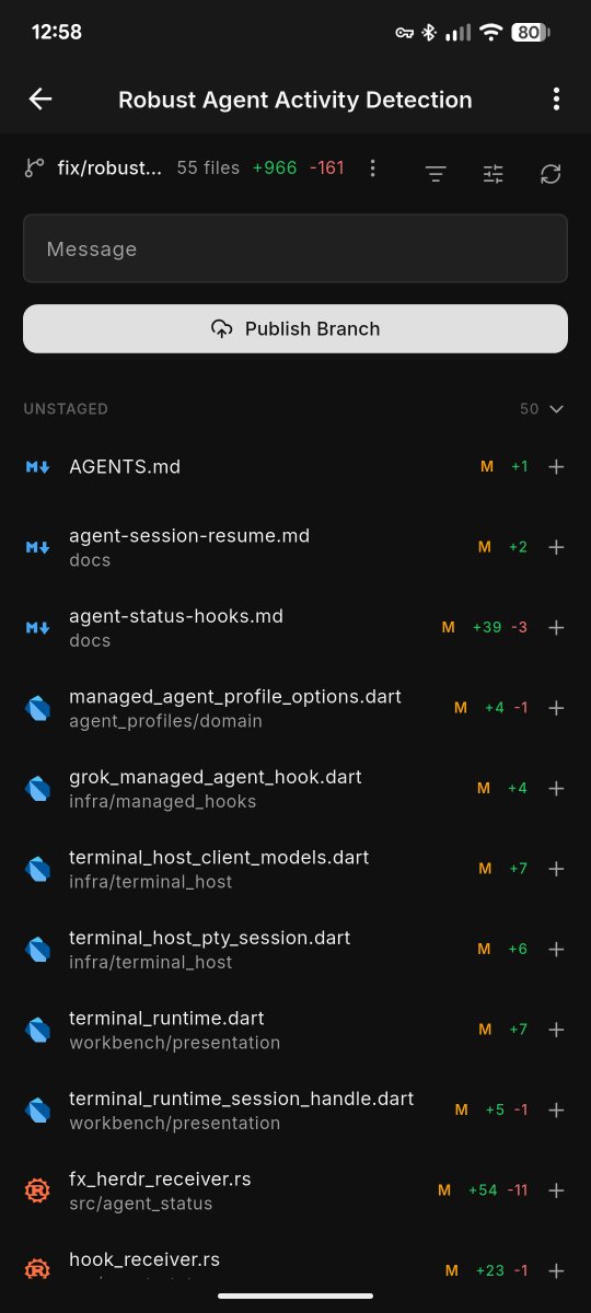 leynier41's tweet photo. One of my favorite parts of @alera_build is the mobile app

I can open a workspace from my phone, watch what the agents are doing, check diffs, and keep typing in the terminal

Same workspaces, same agents, just not stuck at the desk https://t.co/OmnhALsbLR