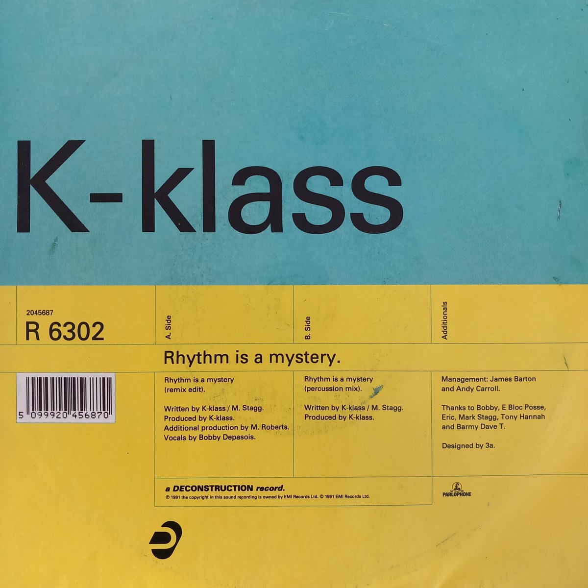 StevieHarryman's tweet photo. Good morning. Welcome to part 7 of my 7" single record collection. (There's going to be a lot of parts!)
1991. Rhythm Is A Mystery - remix edit 7" single #kklass #bobbydepasois #deconstruction #parlophone #90s #vinyl #vinylcollection https://t.co/v93ADT8mtW
