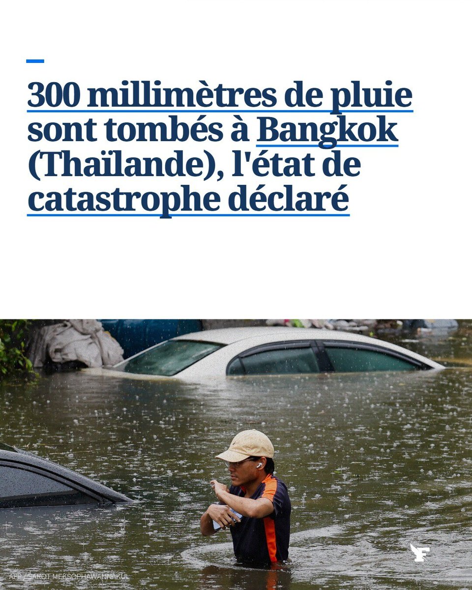Le_Figaro's tweet photo. 300 millimètres de pluie sont tombés à Bangkok (Thaïlande), l'état de catastrophe déclaré. →https://t.co/L4op3bv4CW https://t.co/rnPHS6GEMh