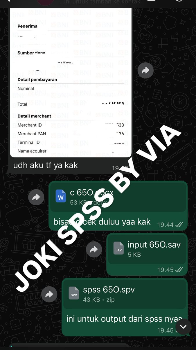 cacouses's tweet photo. OPEN JOKI OLAH DATA KUANTI BAB 4 SPSS

Uji Validitas-Reliabilitas
Regresi sederhana | berganda
UJi Hipotesis, ANOVA, Normalitas

Sudah sering handle bab 4 skripsi
kuanti, bisa manipulasi sampe lolos uji,  inrush langsung dikerjain skrg, Pay diakhir^^

https://t.co/5OOTqjIgXj
nsji https://t.co/cGso4XeWWH