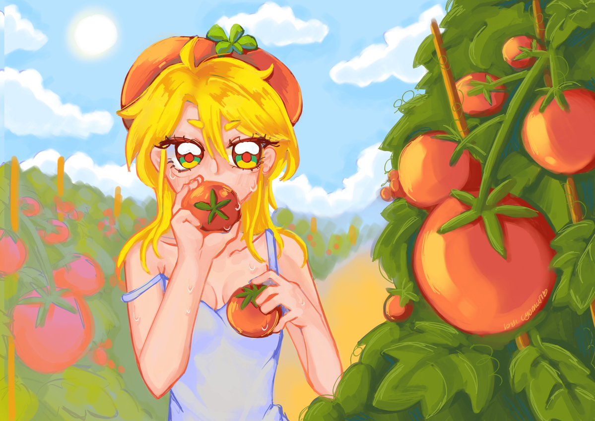 cyomuri_'s tweet photo. look, so many TOMATOESS!!! 🍅🍅🍅

im joining vgen challenge with this one :9
this month theme is... harvest! 🍅

#vgencode #vgen https://t.co/O9os9fYJtz
