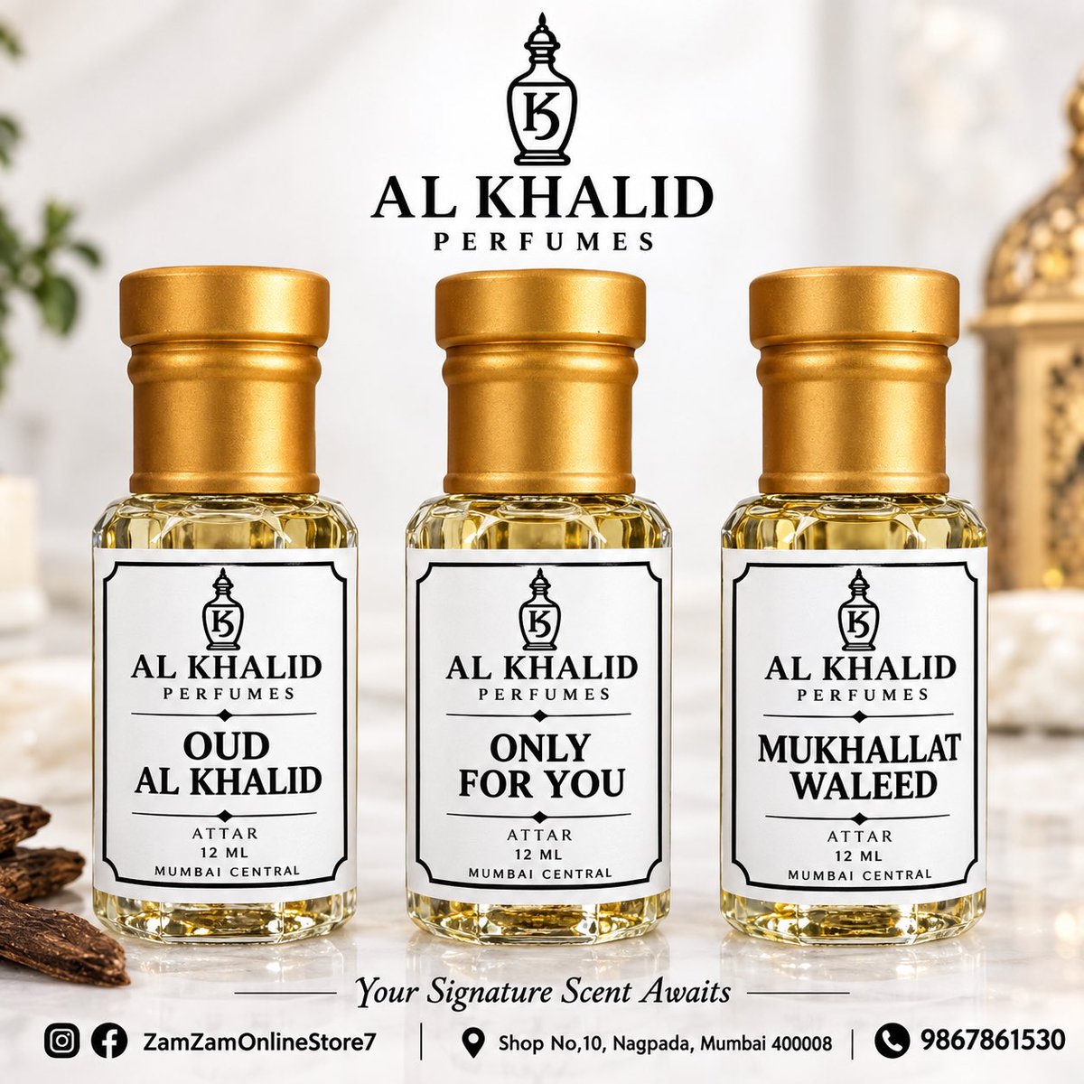 KhalidPalanpuri's tweet photo. ✨ Premium Attar Collection | OUD AL KHALID • ONLY FOR YOU • MUKHALLAT WALEED | AL KHALID PERFUMES Mumbai Central | Your Signature Scent Awaits 🌿

#Attar #AlKhalidPerfumes #OudAlKhalid #OnlyForYou #MukhallatWaleed https://t.co/BtC3wT7QEO