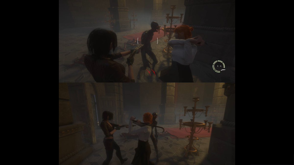 Farelasdev's tweet photo. A sneek peak to the split screen mode of my game. #Solodev #indiedev #indiegame #HorrorGames #gamedev #videogames https://t.co/Wp1wpiSTRw
