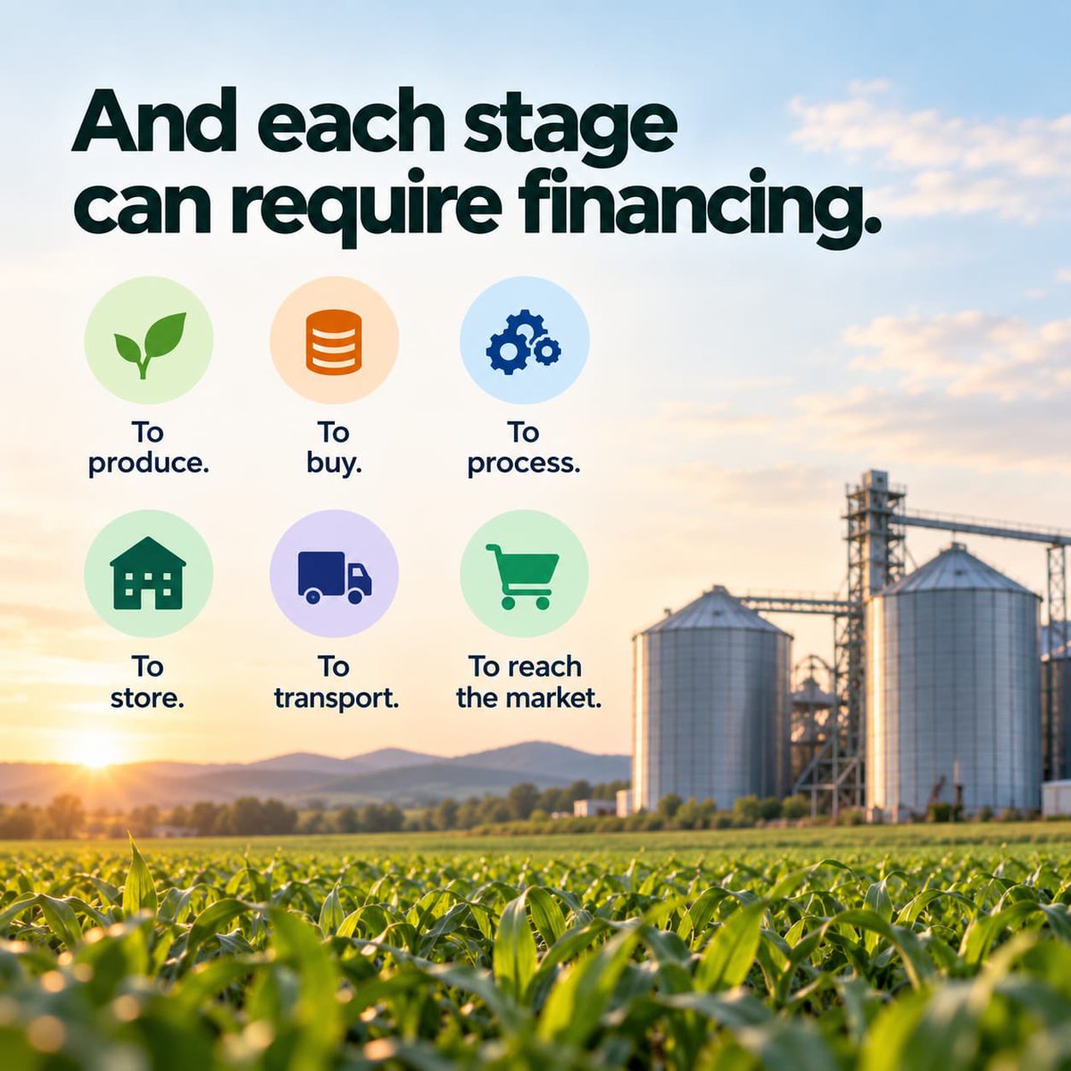 ACGSFNG's tweet photo. Agriculture is a system. 🌱

Farmers produce. Aggregators connect. Processors add value. Transporters move. Markets connect products to buyers.

Each stage matters. Each stage can require financing.

When the value chain moves, agriculture moves.

#GrowWithACGSF #ACGSF https://t.co/DKVQMHrMSW