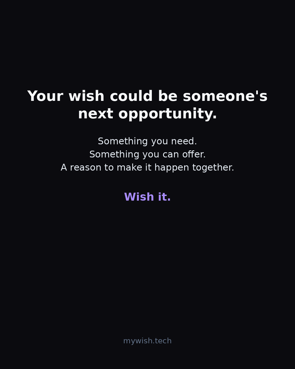 mywishtech's tweet photo. Your wish could be someone's next opportunity. The thing you need is the thing someone else is ready to bring. Technological bayanihan, one wish at a time. Wish it. https://t.co/gOxh09NLnS https://t.co/LtlQRuefGC