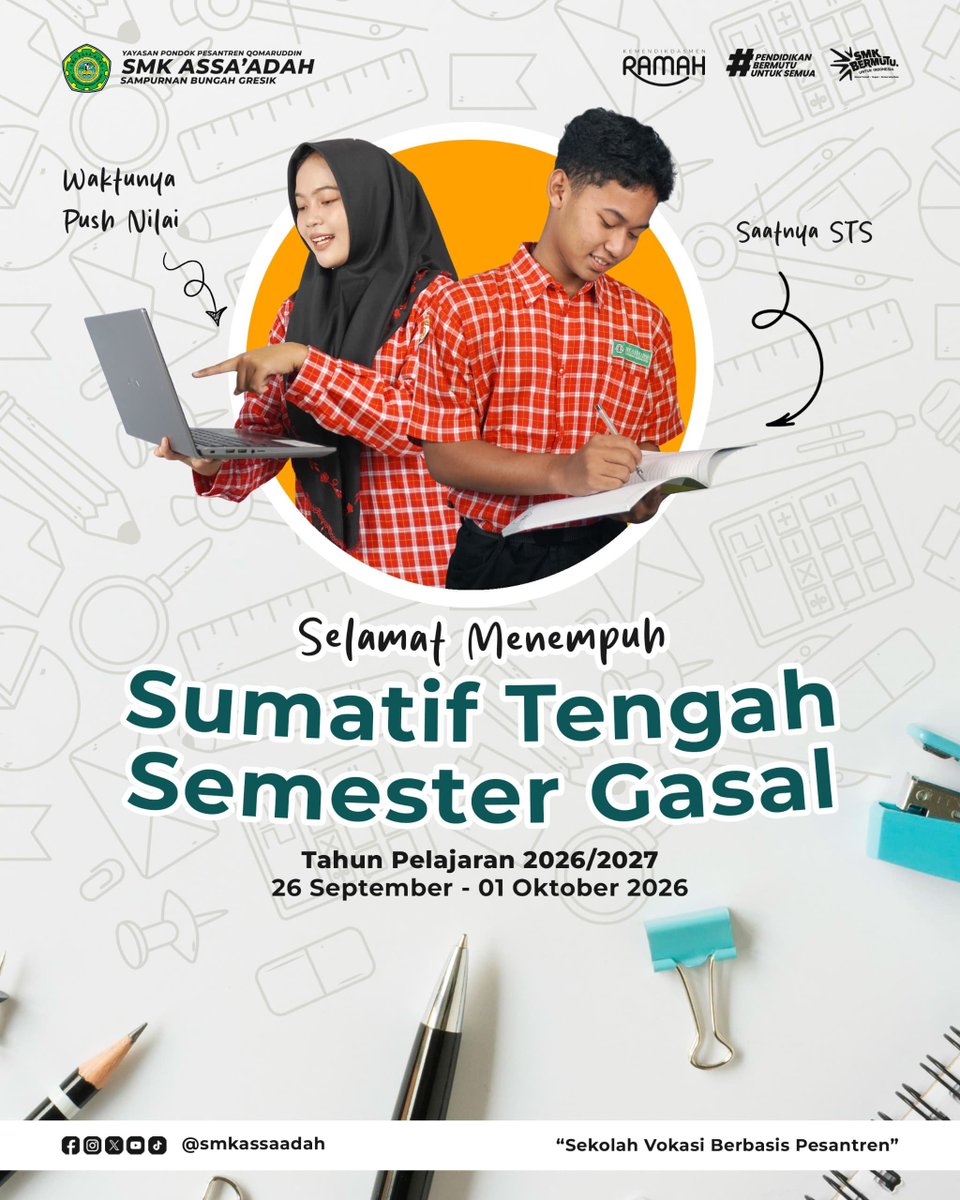 SMK_Assaadah's tweet photo. [ SUMATIF TENGAH SEMESTER ] https://t.co/vqvuwPBbXW