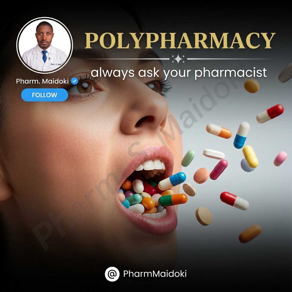 PharmMaidoki's tweet photo. 🚨 Ward round @8:30am.

Mrs. Adebayo, 68, clutching her medication list like a prayer book.

“Doctor, I take these every day… is it too much?”

Twelve drugs.
From three different specialists.
No one had checked them together. https://t.co/EnQ00nZRp1