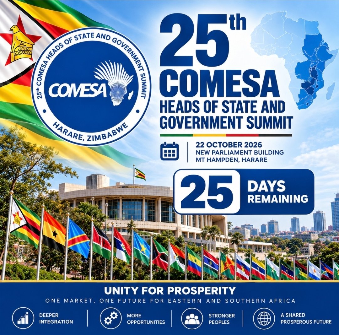ValChibs's tweet photo. From UNGA81 in New York to preparations for the 25th COMESA Summit in Harare, Zimbabwe is engaging at both global and regional levels. COMESA brings together 21 states and over 600m people, putting trade, investment and industrialisation firmly on the agenda. 🌍🇿🇼

#COMESA26 https://t.co/eFKDOvQ2Ce
