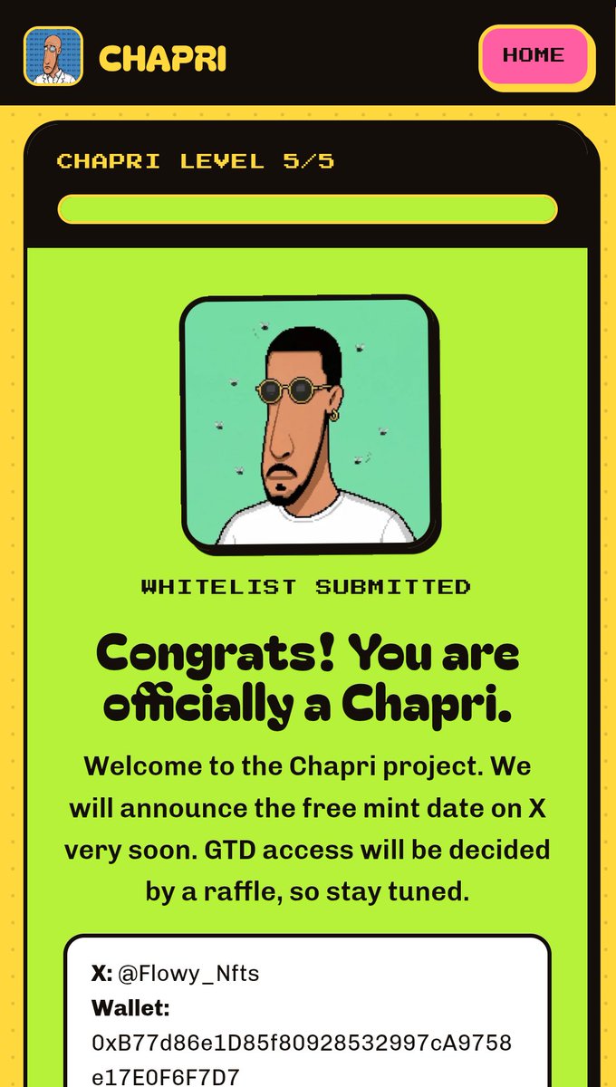 Flowy_Nfts's tweet photo. Good morning guys 

EARLY ALPHA - @CHAPRINFT_ 
3000 Chapris on Robinhoood 
FREE MINT 
date - TBA

I just applied for the Whitelist 
WL link in quote post. https://t.co/pbEHHhRhgB