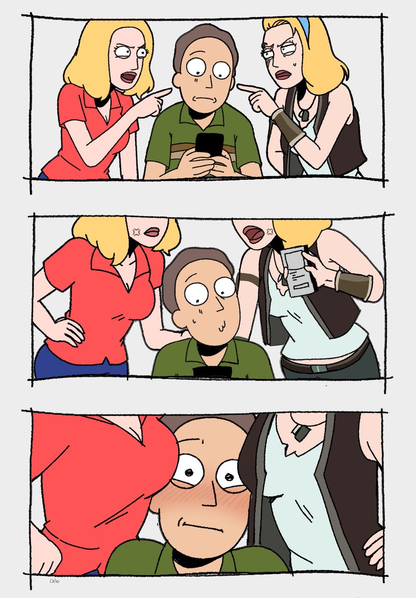 ch103z's tweet photo. Jerry is in heaven ll #rickandmorty #jerrysmith #beth #spacebeth #rnm #fanart #comic #fyp https://t.co/xqfMaAg9sP