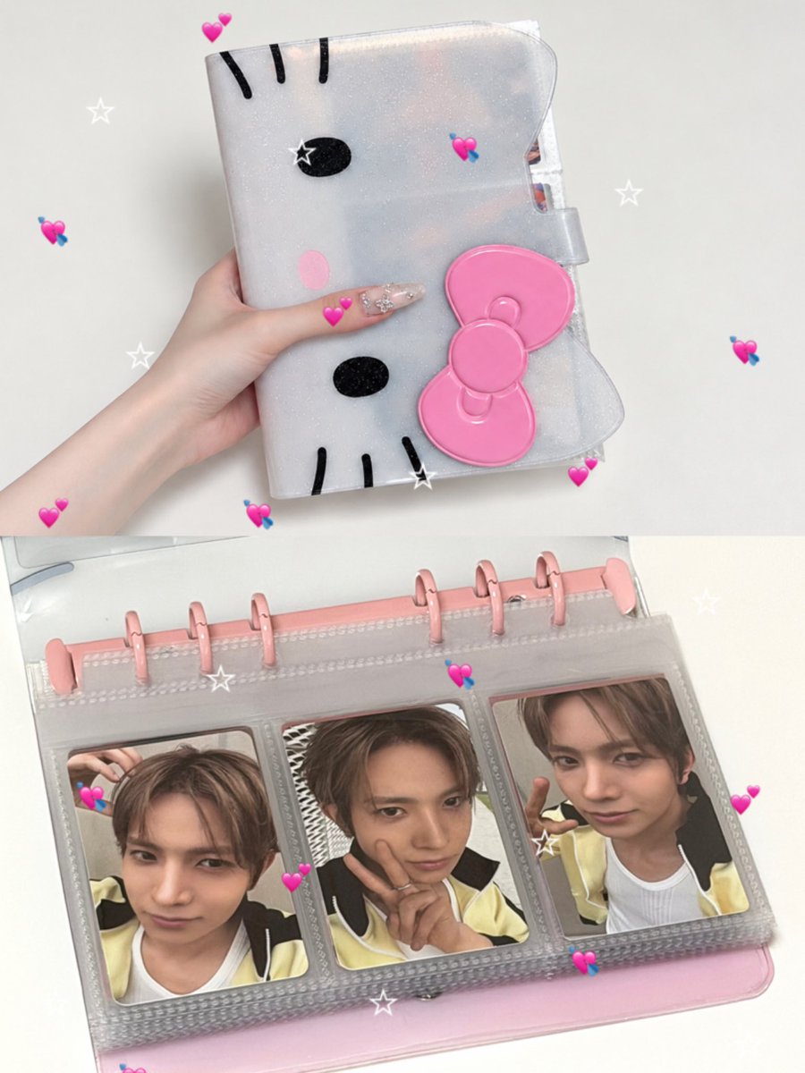 xoevvn's tweet photo. 今バズってるキティちゃんのバインダー ﾐ・◦・ﾐ amazonで売ってるA6の3ポケリフィルがボタン閉めてもはみ出ないジャストサイズで超おすすめ(⸝⸝⸝ᵒ̴̶̷ ⌑ ᵒ̴̶̷⸝⸝⸝)💕💕 https://t.co/VKCG0NSpKN