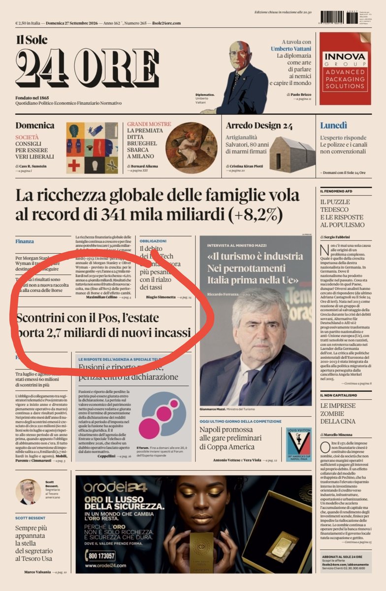valentinivaler's tweet photo. Il governo che voleva ridurre l'uso del Pos si ritrova a beneficiare del maggior uso del Pos. (Sarà pure questo un complotto di Banca d'Italia, per Fazzolari?)

Dove si conferma che i meriti maggiori di Giorgia Meloni stanno nell'aver fatto il contrario di quello che diceva di voler fare prima di arrivare a Palazzo Chigi