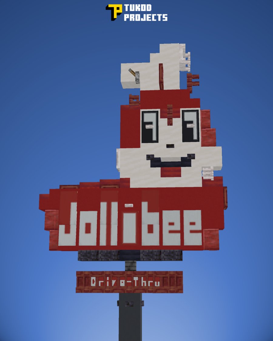 TukodProjects's tweet photo. Built the Jollibee Logo on a sign/signage/signpost, or whatever you call it, in Minecraft, now possible with the new concrete stairs and cushions from the recent Wilderness Bound game drop (26.3). 

@Jollibee 

#Minecraft #MinecraftBuilds #Jollibee #Jabee #DriveThru https://t.co/zw04ODGhW3
