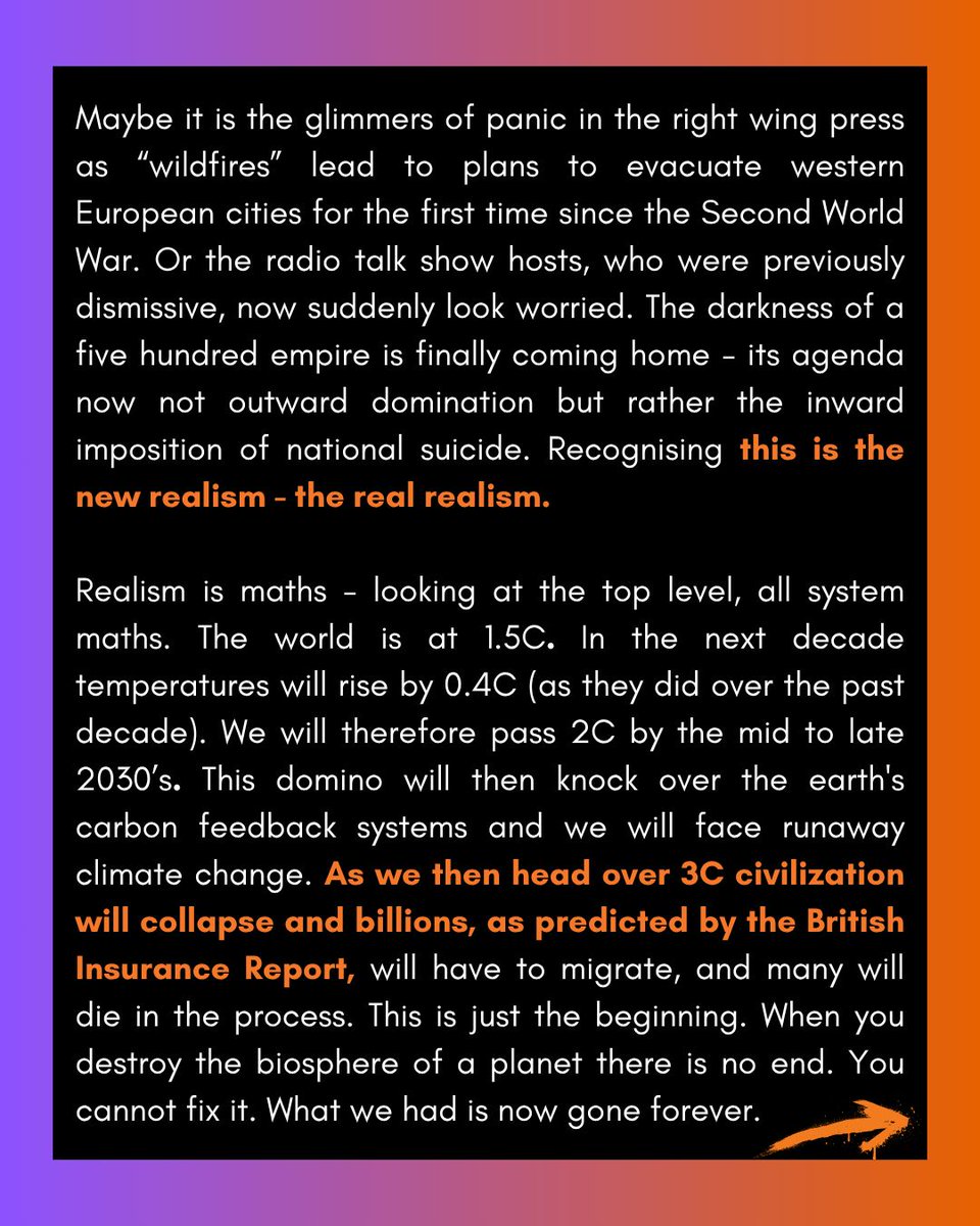 RogerHallamCS21's tweet photo. Revolution isn’t about ideology anymore, it’s about survival. The harsh reality is closing in while politics remains trapped in denial and short-term thinking, and you cannot bargain with physics or wait forever for those in power to act. By 2027, ordinary people may decide they have nothing left to lose, because the choice is becoming increasingly clear: fight to live, or face the consequences of doing nothing.