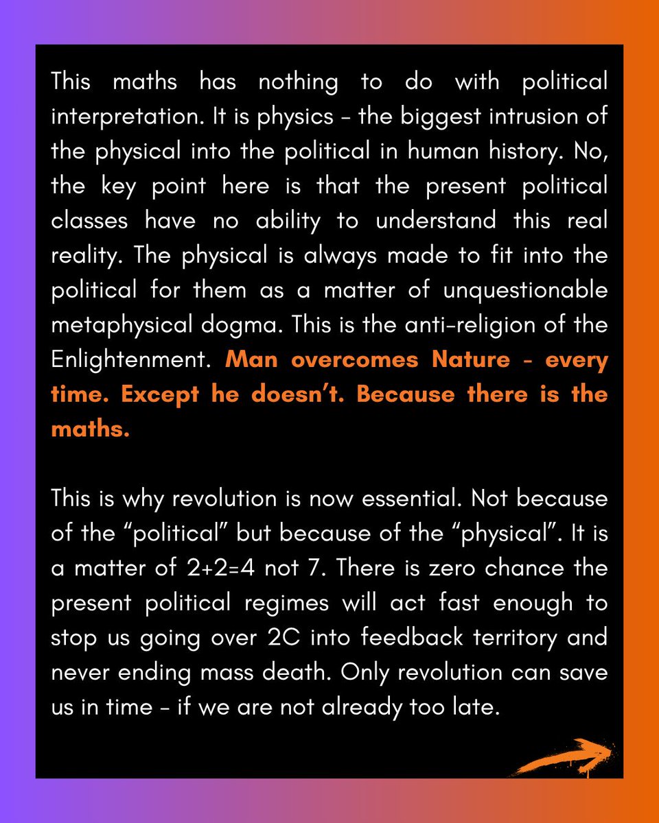 RogerHallamCS21's tweet photo. Revolution isn’t about ideology anymore, it’s about survival. The harsh reality is closing in while politics remains trapped in denial and short-term thinking, and you cannot bargain with physics or wait forever for those in power to act. By 2027, ordinary people may decide they have nothing left to lose, because the choice is becoming increasingly clear: fight to live, or face the consequences of doing nothing.