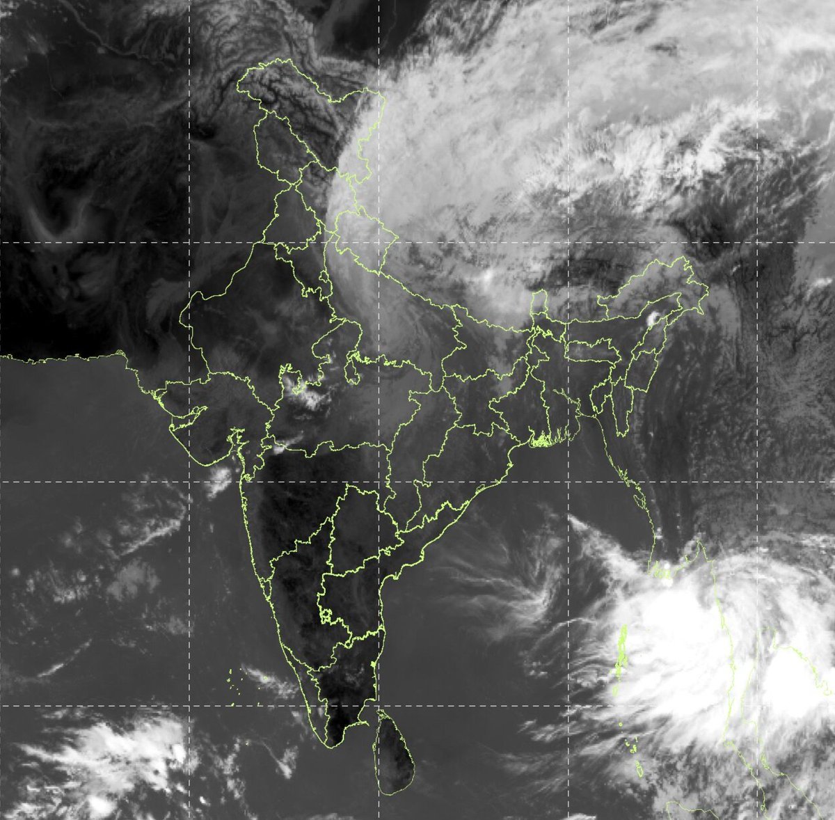 navdeepdahiya55's tweet photo. The last tropical weather system of this monsoon season from bay of bengal is now resting forever in Himalayas of Uttarakhand. Incessant rains in UttarPradesh had tapered down today. 

What's ahead: A rapid withdrawal of southwest monsoon officially from most parts of India over next 7 days.