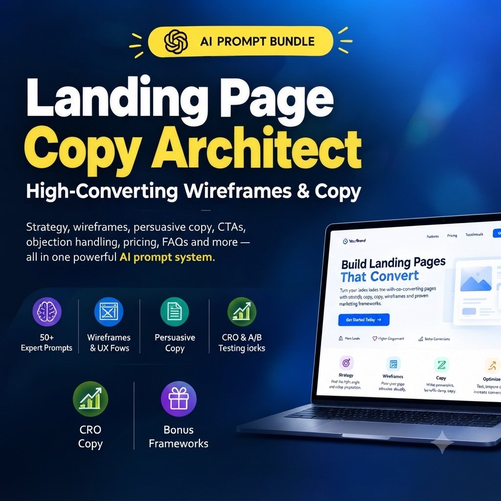 VIPINKUMARp6's tweet photo. Struggling to write landing pages that actually sell? Unlock the secret to high-converting copy and wireframes instantly! https://t.co/Nh42w5aFS5
#LandingPage
#Copywriting
#AIPrompts
#DigitalMarketing
#SalesFunnel https://t.co/fQ4HNt0O3t