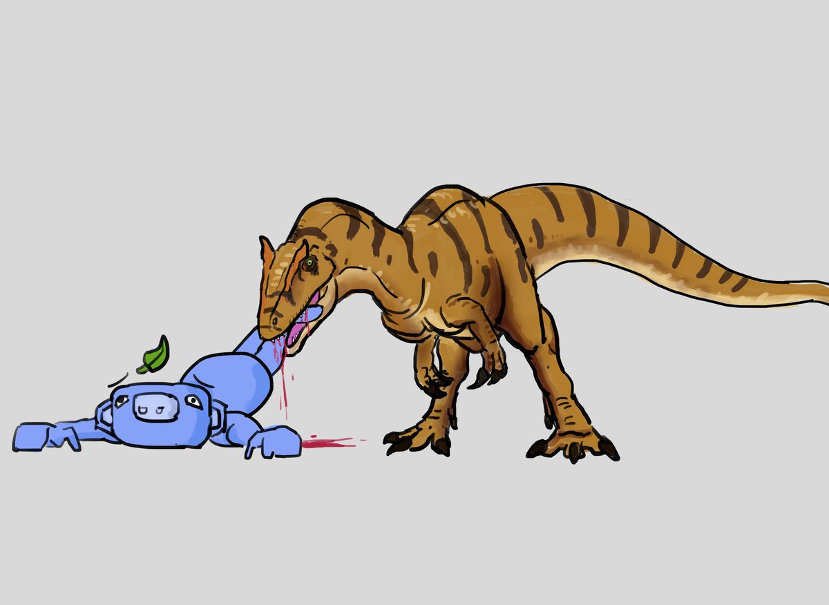 Antrodemus's tweet photo. Joining the Wumpus torture art trend 

(and I like Allosaurus...) https://t.co/hoplFUo3cl