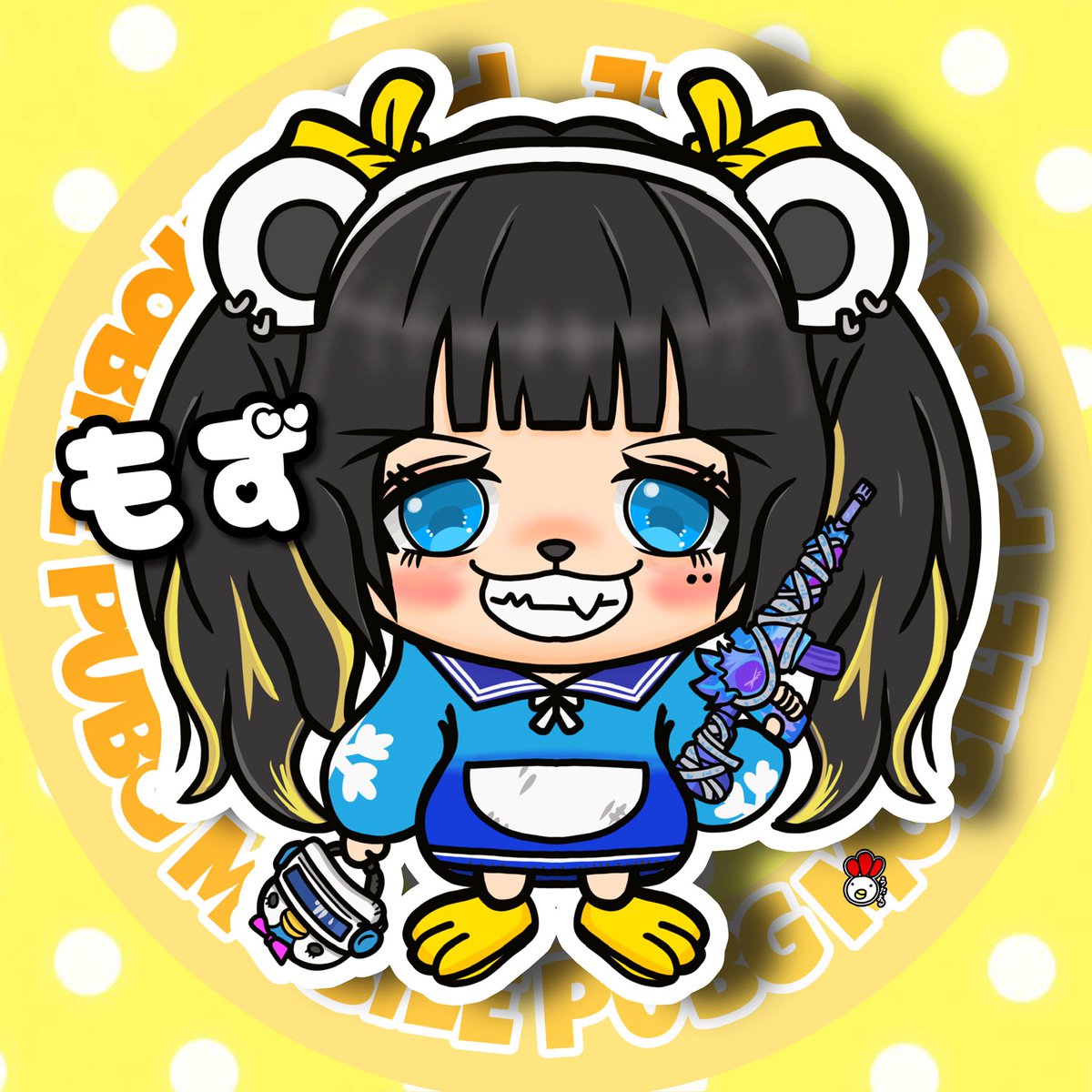 _24v3A's tweet photo. うたまるが描いてくれた‼️

ペンギンのヘルメット持たせてくれた可愛すぎる銃スキンも天才‼️
いつも可愛い絵ありがとっ‼️😳💞 https://t.co/NnCNA5d02R