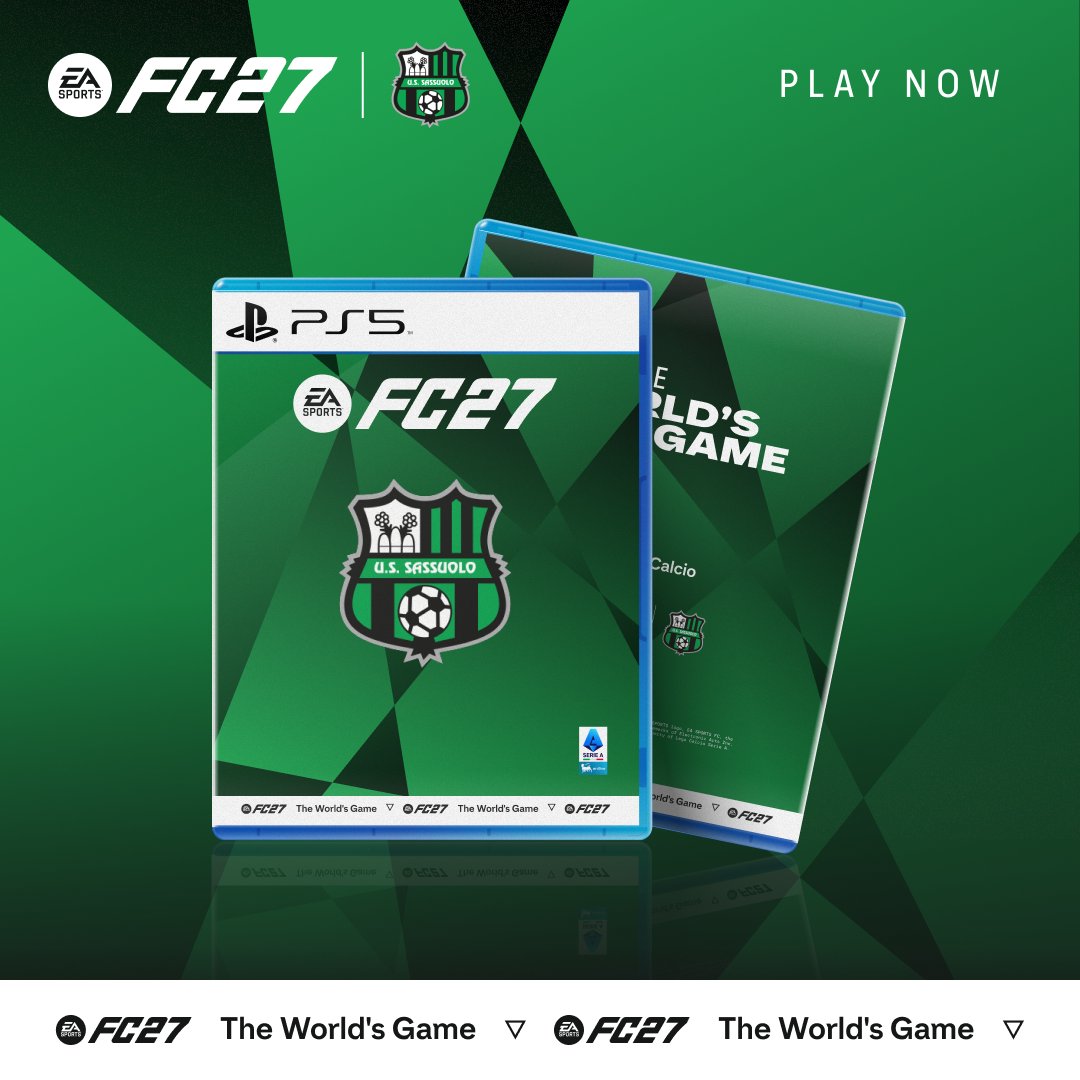 SassuoloUS's tweet photo. Pronti per FC 27? 🔥 Scarica la nostra cover personalizzata e inizia a giocare ora. 

👉 https://t.co/iJG92b7pG8

@EASPORTSFC @easportsfcit #ForzaSasol https://t.co/YW06f4Zd1h