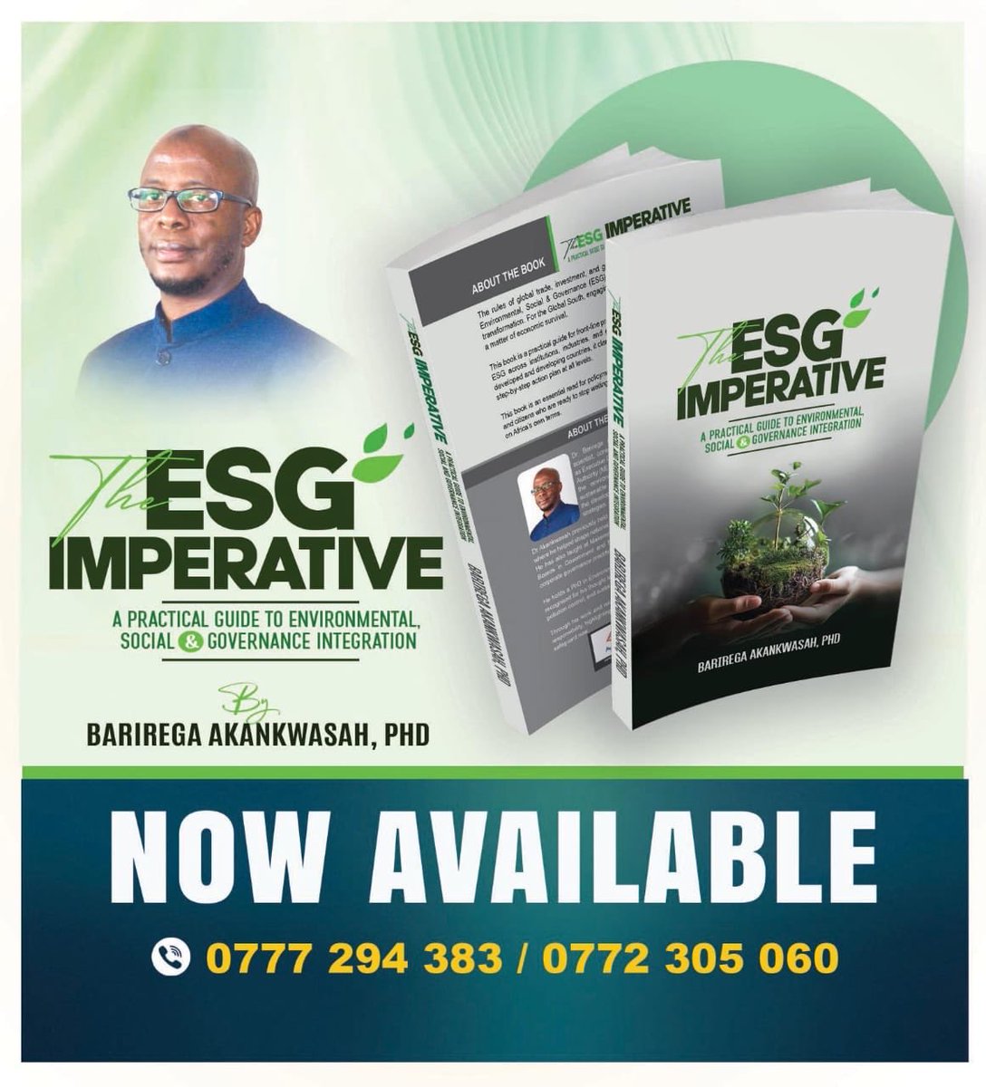 ABarirega's tweet photo. Sustainability Manager at the @BOU_Official comrade Chris Mwesigwa gets himself a copy of the ESG Imperative book.  The financial sector is critical in mainstreaming ESG. https://t.co/kYKYg6f7Ig