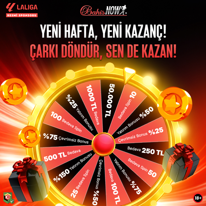 BahisNow66's tweet photo. 🎡 BahisNow'un Bonus Çarkı ile Her Hafta Kazancını Katla!  

💵 50.000₺ Nakit Ödül, 100 Freespin ve %150 Yatırım Bonusu seni bekliyor!  

💎 Bahisnow'a üye ol, sen de kazanmaya başla!  

🔗 BahisNow güncel site giriş linki profilde. https://t.co/rwcLnvT4CQ