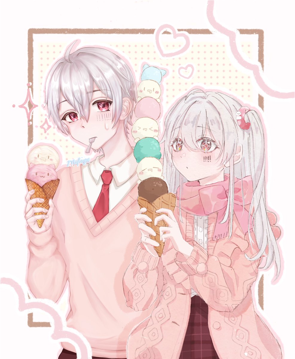 Mafu1chan's tweet photo. あかつきちゃん(@yityfy ) と初コラボだよ！！(*'▽'*)

#まふまふ　#まふあーと　#まぬんちゃん　#ファンアート　#ibispaintx #digitalart #mafumafu https://t.co/zqTUnT7YHY