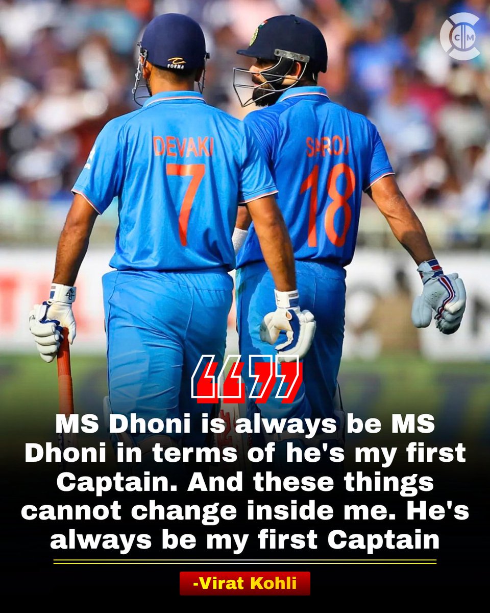 cricketmoodcom's tweet photo. 🇮🇳💙 SOME BONDS GO BEYOND CAPTAINCY.

MS Dhoni & Virat Kohli — a special connection built on trust, respect and unforgettable moments. 🤝👑

A bond that will always hold a special place in Indian cricket. ❤️🏏

#MSDhoni #ViratKohli #MahiRat #TeamIndia #IndianCricket #Cricket #CricketLegends #CricketMoodofficial

@ICC @BCCI @msdhoni @imVkohli