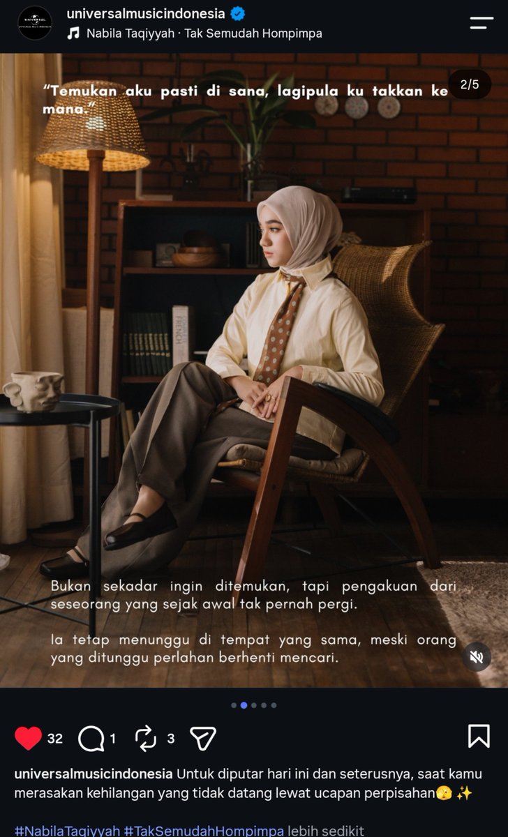 halooohaaaa's tweet photo. Kalo kata @umusicindonesia untuk diputar hari ini dan seterusnya 🤍 Tak Semudah Hompimpa - Nabila Taqiyyah https://t.co/AI3ITVxtTF