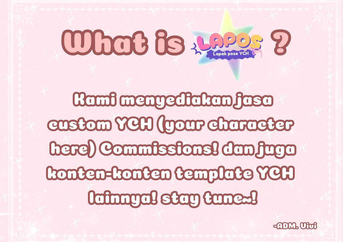 Laposofficial's tweet photo. Introducing our team~! 

Halo! Kami adalah mahasiswa animasi polimedia, Kami disini ditugaskan untuk berwirausaha! Maka itu LAPOS  dengan bangga menyediakan Commission animation meme YCH ! 💌

Sebelum itu, izin perkenalan dulu team kami dibalik layar~ ❤️
-Vivi
 #commission #YCH https://t.co/U8GhH9beGO