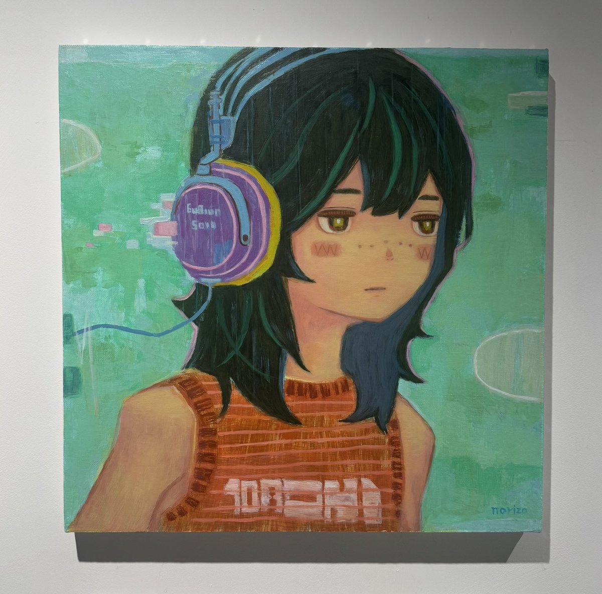Anico_ec's tweet photo. Headphones 1937
2026年
45.5×45.5×2cm
Oil on canvas
________________________      
Norizo個展 『Overlapping』
9月17日〜9月28日
12時〜19時｜最終日は17時
火・水曜休廊
Anicoremix Gallery https://t.co/wE5ahwrdKj