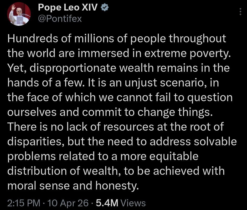EkunweL's tweet photo. For the record, this was the Popes message. https://t.co/UFhWu64RcA
