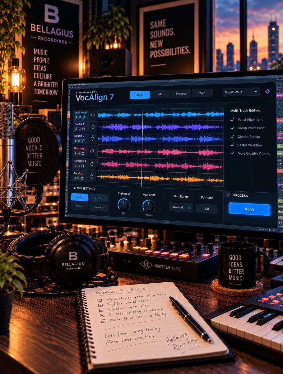 beshopstudio's tweet photo. Vocal editing gets a new workflow

Synchro Arts has released VocAlign 7, rebuilding its vocal-alignment tool into a multi-track workspace for tighter vocal stacks and faster editing. 

Less time fixing timing. More time creating. 

#bellagiusdaily #vocalign #vocals #music https://t.co/Tb5Dw7A57X
