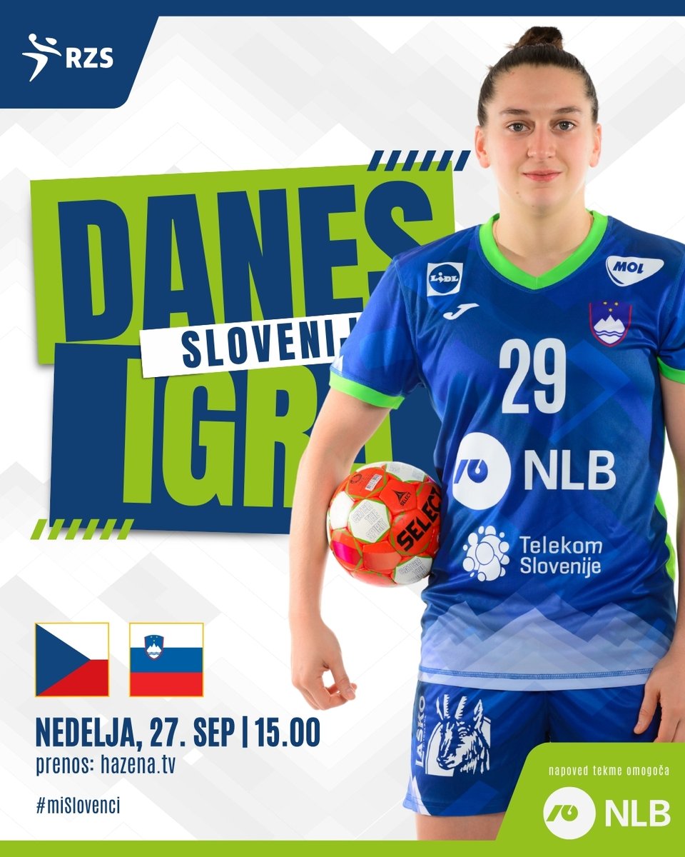 rzs_si's tweet photo. Slovenske rokometašice v Chebu čaka zadnji preizkus v tem reprezentančnem tednu. V 3. krogu pripravljalnega turnirja se bodo srečale z gostiteljicami Čehinjami. Srečno, ekipa! 🇸🇮

#miSlovenci https://t.co/kcqfbGju5N
