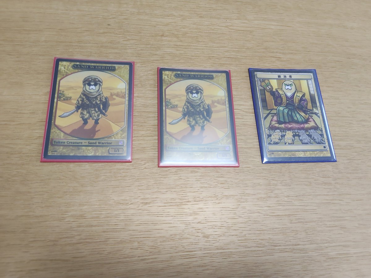 nonome991's tweet photo. 砂漠の民、戦士トークンがあまりにも売ってないから自作してる https://t.co/8RVODSIALs