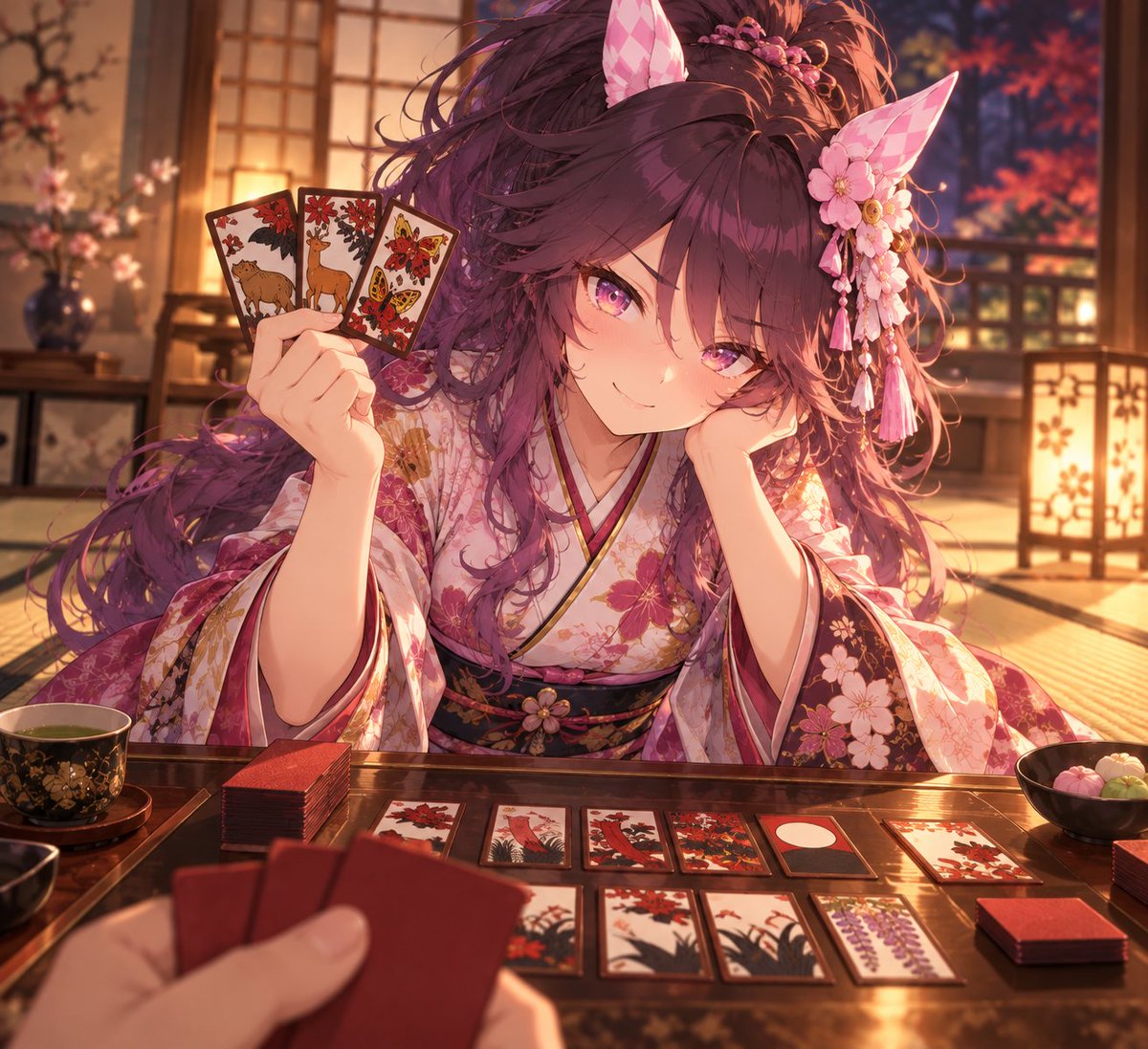 hamacom_palmer's tweet photo. 「...ふふっ。猪鹿蝶だ」
 #ウマ娘  #umamusume #ファレノプシス https://t.co/adIPjEyqIV